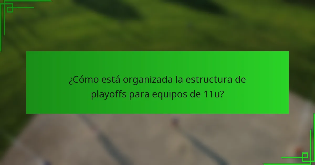 ¿Cómo está organizada la estructura de playoffs para equipos de 11u?